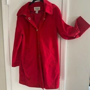 London Fog Women's Vibrant Red Trench Coat Size L